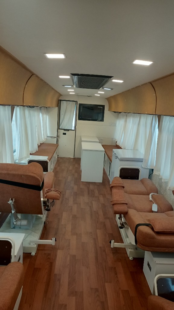 Blood donation unit interior